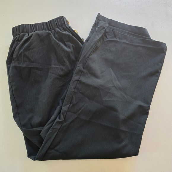 Bloomchic Pants Women's 1X Button Accent Elastic Waist Pocket Black NWT - Picture 6 of 15